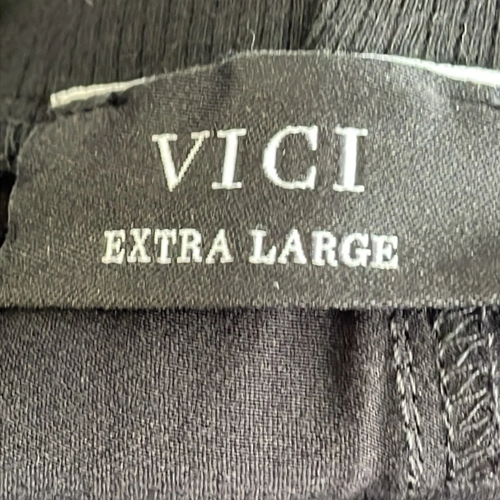 Vici Black Satin Cargo Joggers